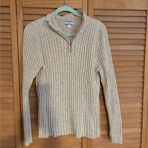 CROFT&BARROW TAN SPECKLED 1/4 ZIP